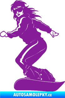 Samolepka Snowboard 036 levá fialová