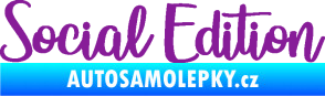 Samolepka Social edition nápis fialová