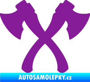 Samolepka Spojené sekery fialová
