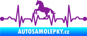 Samolepka Srdeční tep 010 levá  koník fialová