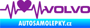 Samolepka Srdeční tep 021 pravá volvo srdcem fialová