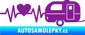 Samolepka Srdeční tep 030 pravá kempování fialová