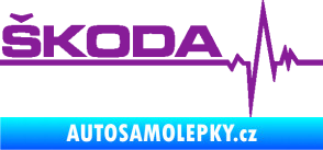 Samolepka Srdeční tep 034 levá Škoda fialová