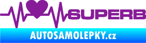 Samolepka Srdeční tep 072 pravá Superb fialová