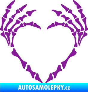 Samolepka Srdíčko z kostí fialová