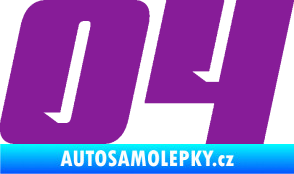 Samolepka Startovní číslo 04 typ 6 fialová