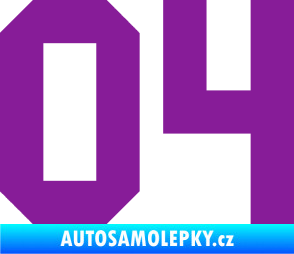 Samolepka Startovní číslo 04 fialová