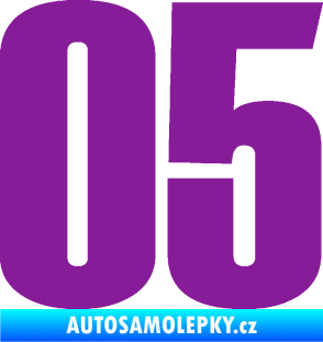 Samolepka Startovní číslo 05 typ 2 fialová
