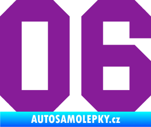 Samolepka Startovní číslo 06 fialová