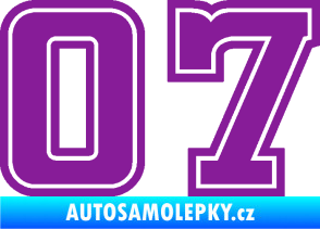 Samolepka Startovní číslo 07 typ 5 fialová