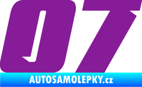Samolepka Startovní číslo 07 typ 6 fialová
