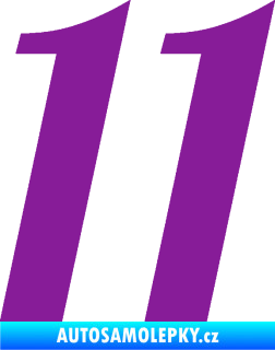 Samolepka Startovní číslo 11 typ 3   fialová