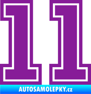 Samolepka Startovní číslo 11 typ 5 fialová