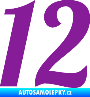 Samolepka Startovní číslo 12 typ 3    fialová