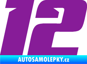 Samolepka Startovní číslo 12 typ 6 fialová
