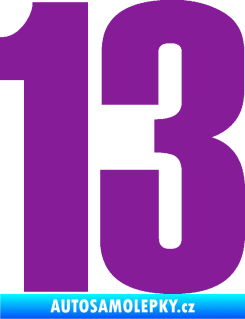 Samolepka Startovní číslo 13 typ 2    fialová