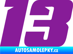 Samolepka Startovní číslo 13 typ 6 fialová