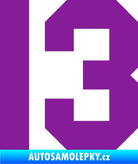 Samolepka Startovní číslo 13 fialová