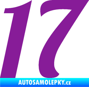 Samolepka Startovní číslo 17 typ 3        fialová
