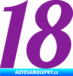 Samolepka Startovní číslo 18 typ 3         fialová