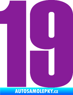 Samolepka Startovní číslo 19 typ 2      fialová