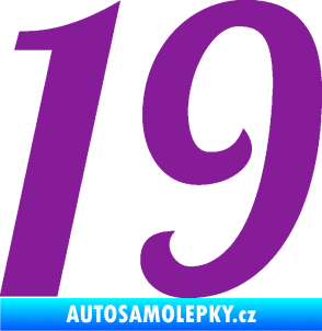 Samolepka Startovní číslo 19 typ 3          fialová