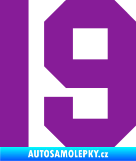 Samolepka Startovní číslo 19 fialová