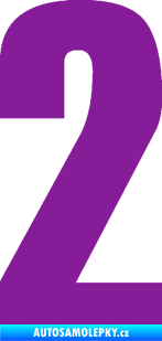 Samolepka Startovní číslo 2 typ 2   fialová