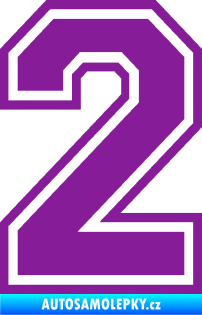 Samolepka Startovní číslo 2 typ 4 fialová