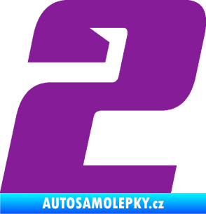 Samolepka Startovní číslo 2 typ 6 fialová
