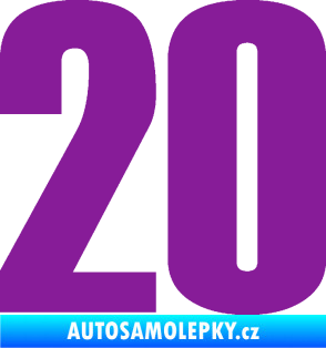 Samolepka Startovní číslo 20 typ 2       fialová