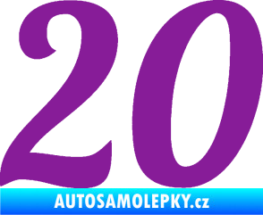 Samolepka Startovní číslo 20 typ 3           fialová