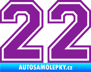Samolepka Startovní číslo 22 typ 4 fialová