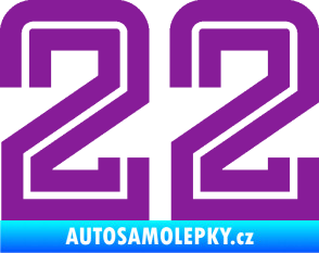 Samolepka Startovní číslo 22 typ 7 fialová