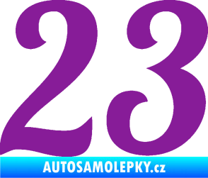 Samolepka Startovní číslo 23 typ 3  fialová