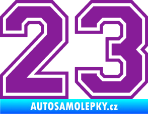 Samolepka Startovní číslo 23 typ 4 fialová