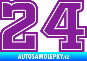Samolepka Startovní číslo 24 typ 5 fialová