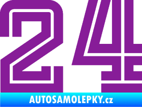 Samolepka Startovní číslo 24 typ 7 fialová