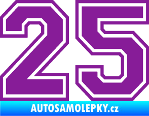 Samolepka Startovní číslo 25 typ 4 fialová