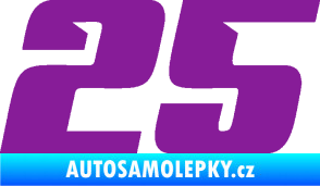 Samolepka Startovní číslo 25 typ 6 fialová