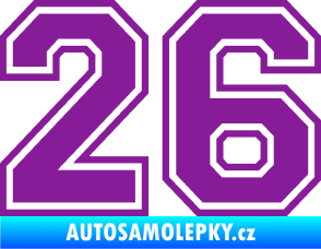 Samolepka Startovní číslo 26 typ 4 fialová
