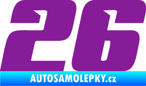 Samolepka Startovní číslo 26 typ 6 fialová