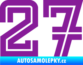 Samolepka Startovní číslo 27 typ 7 fialová