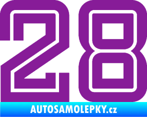 Samolepka Startovní číslo 28 typ 7 fialová