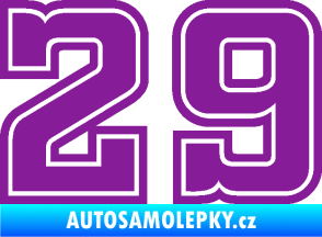 Samolepka Startovní číslo 29 typ 5 fialová