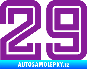 Samolepka Startovní číslo 29 typ 7 fialová