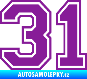 Samolepka Startovní číslo 31 typ 4 fialová