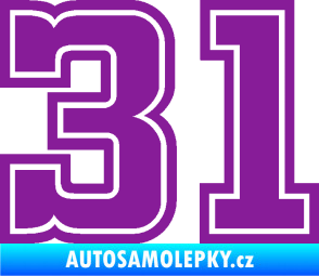 Samolepka Startovní číslo 31 typ 5 fialová