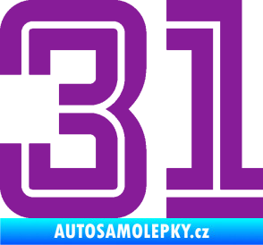 Samolepka Startovní číslo 31 typ 7 fialová