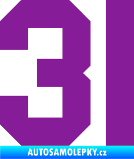 Samolepka Startovní číslo 31 fialová